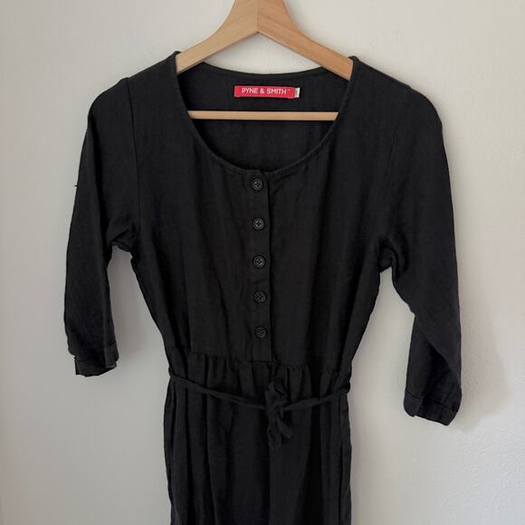 Pyne & Smith Linen No 12 Button Midi Dress XS - Picture 2 of 7